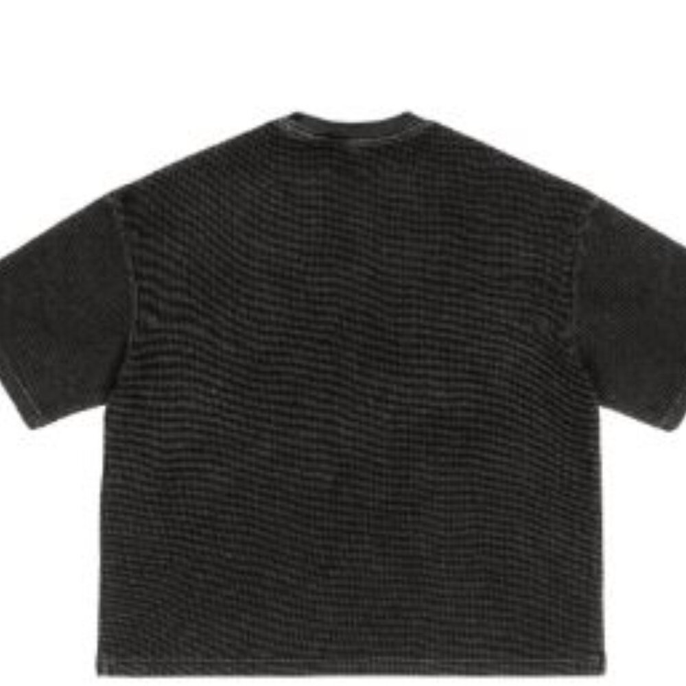 Waffle-Texture Washed Boxy T-Shirt - Picture 2 of 4